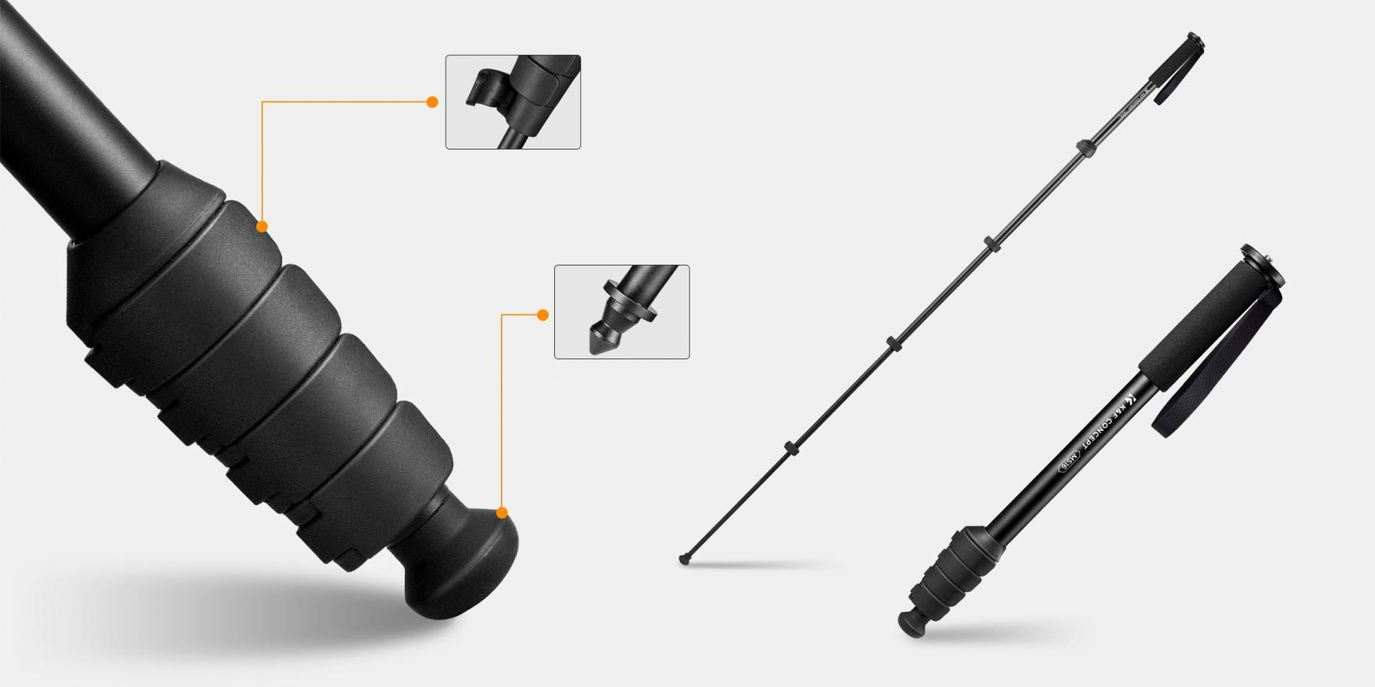 Monopod K&F Concept MS16 - Stabilność na każdym podłożu